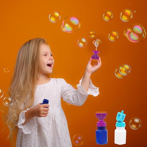 The Dreidel Company Hanukkah Neon Bubble Maker Pack of 12