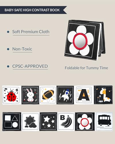 Infinno High Contrast Black and White Baby Mirror Toy