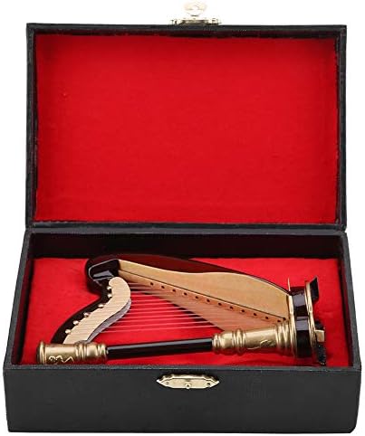 Joyzan Miniature Harp Decor Figurine Wood Display Ornament