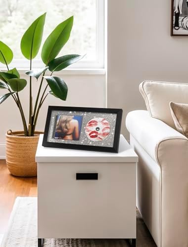 Glitter Shiny Black CD Display Frame with Solid Wood