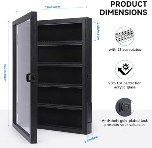 Minifigure Display Case with LED Lit Shelves