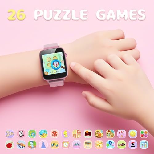 Kids Girls Watch with Camera and 26 Puzzle Games