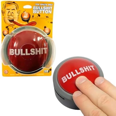 Bullshit Button with Sound and Light - Gag Gift for Friends and Family