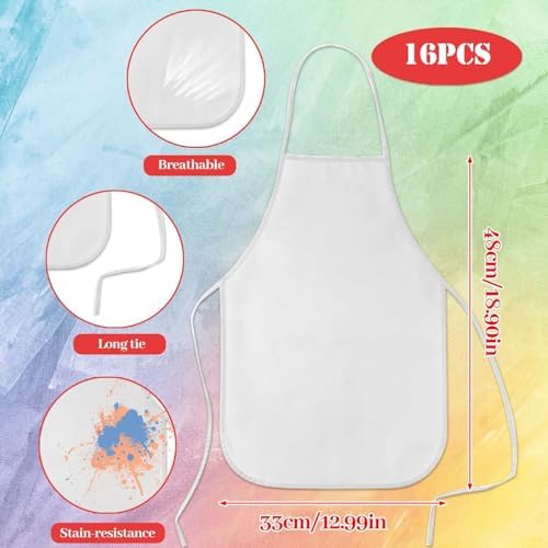 KUUQA Kids Paint Apron Set 16 24 30 36 40 Pcs