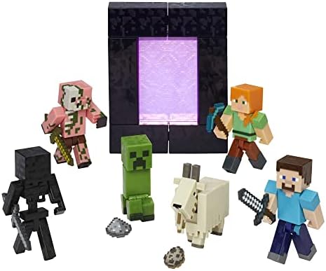 Minecraft Creeper Action Figure with Portal Piece and Accessory
