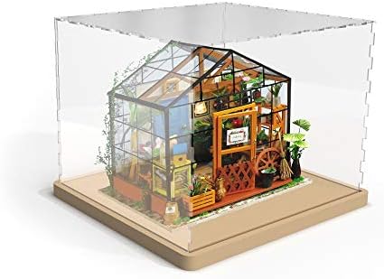 Hands Craft Miniatures Display Case with Acrylic Cover and Wooden Base