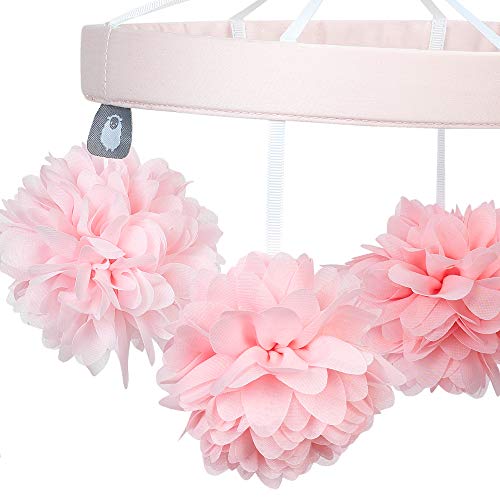 Lambs Ivy Signature Botanical Baby Pink Floral Musical Crib Mobile