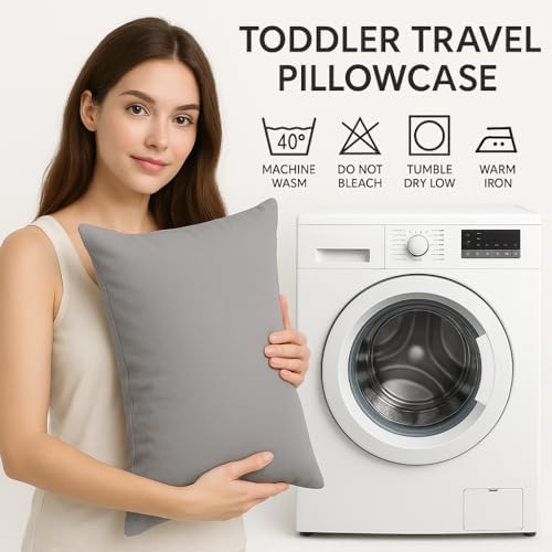 Small Travel Pillowcase Set of 2 Silver Grey 12x16 Zipper Closure