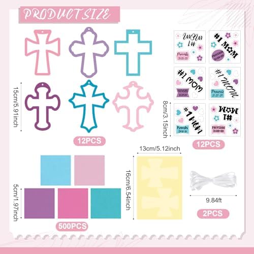 Tinlade 24 Piece Religious Cross Crafts DIY Kit