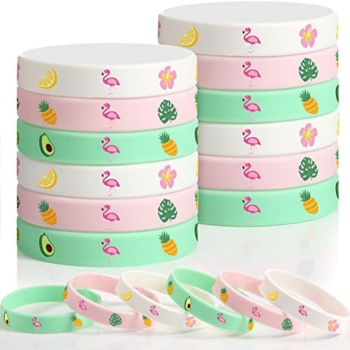24 Pack Flamingo Wristbands Bracelets for Boys Girls