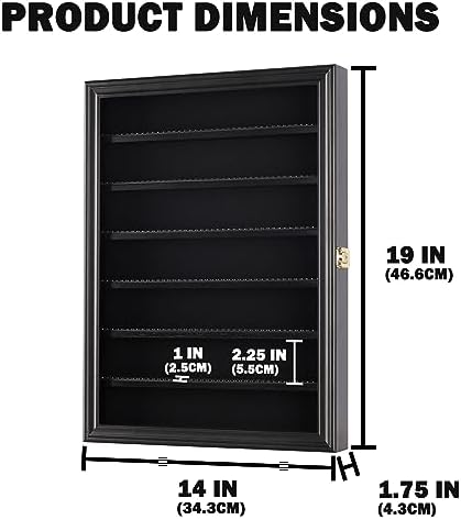 Minifigure Display Case with Lockable UV Door Black Frame