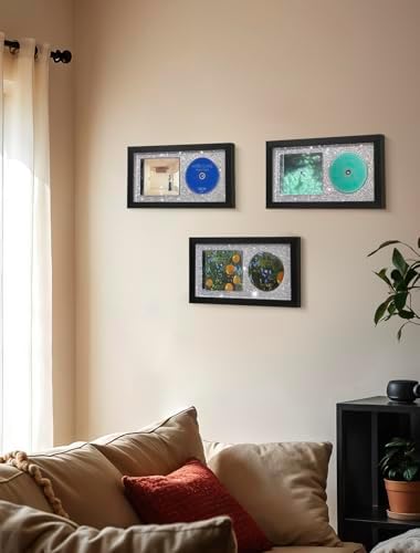 Glitter Shiny Black CD Display Frame with Solid Wood