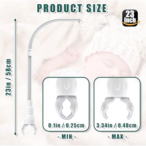 23 Inches Adjustable Baby Crib Mobile Arm