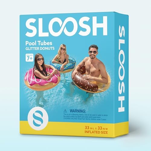 JOYIN Donut Pool Float with Glitters 3 Pack
