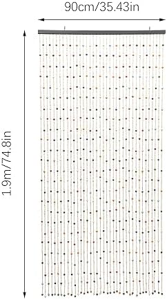 Handmade Bamboo Door Curtain with 38 Beads