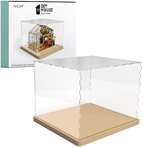 Hands Craft Miniatures Display Case with Acrylic Cover and Wooden Base
