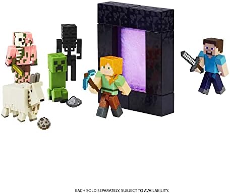 Minecraft Creeper Action Figure with Portal Piece and Accessory