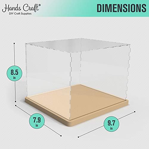Hands Craft Miniatures Display Case with Acrylic Cover and Wooden Base