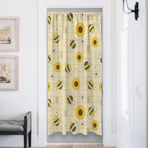 Susiyo Cartoon Cute Bee Door Curtain - 51x72 Inch Foldable
