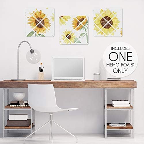 Sweet Jojo Designs Boho Floral Memory Board - Sunflower Yellow Green White