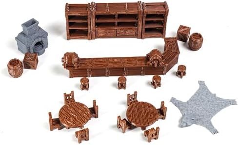 Tavern Bar Furniture Terrain Set for RPGs