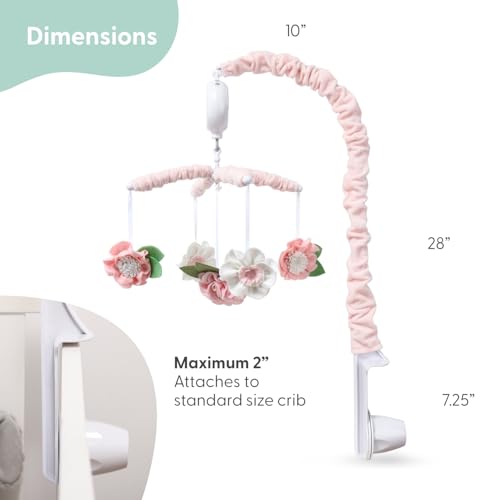 Peanutshell Pink Floral Crib Mobile with 12 Lullabies
