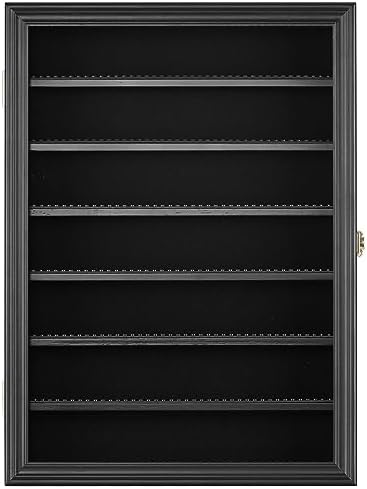 Minifigure Display Case with Lockable UV Door Black Frame