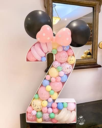 Mosaic Balloon Frame Numbers 2 Pre-Cut Foam Board Birthday Backdrop