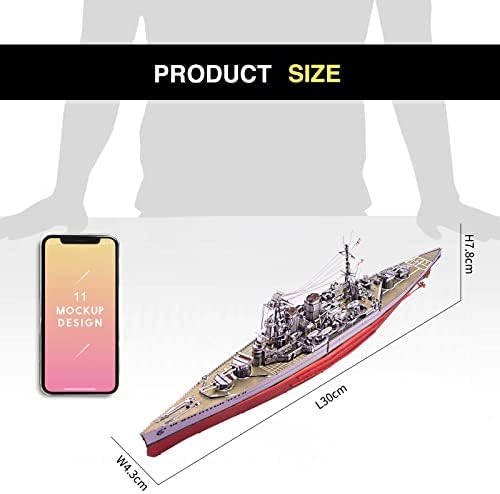 Piececool 3D Metal Puzzle Kit HMS Hood Battleship 270 Pcs