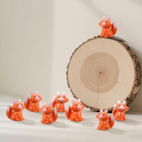 54Pcs Mini Resin Fox Figurines Set Decor Accents