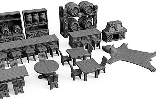 3DEGOS Tavern Bar Furniture Set DND Terrain 28mm