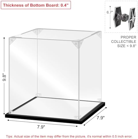 Instnovny Acrylic Display Case for Collectibles Black 79x79x98 Inch