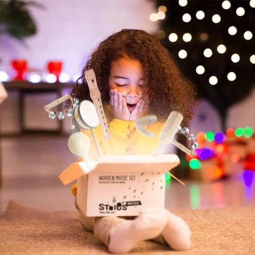 Stoies Wooden Kids Musical Instruments Set for 3-9 Years Old