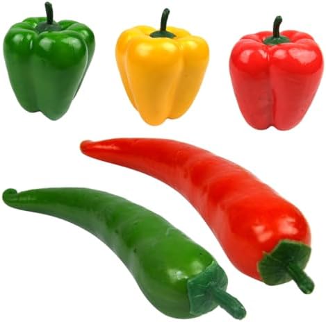 Ciieeo Realistic Fake Pepper Play Food Set
