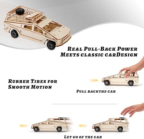Cyber Truck 3D Wooden Puzzle Kit - 92 Pieces