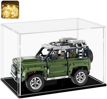 LANSCOERY Acrylic Display Case for Collectibles 10x6x6 Inch Black Base