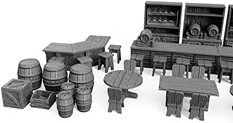 3DEGOS Tavern Bar Furniture Set DND Terrain 28mm