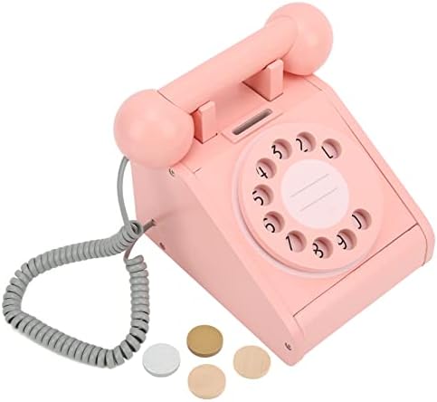 Wooden Simulation Retro Dial Phone for Kids