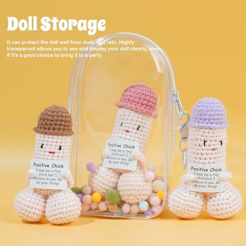 Clear Figure Display Bag with Keychain for Dolls