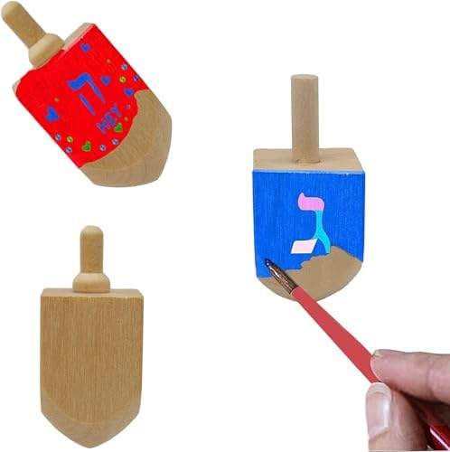The Dreidel Company Hanukkah Wooden Dreidel 3 Inch DIY Set