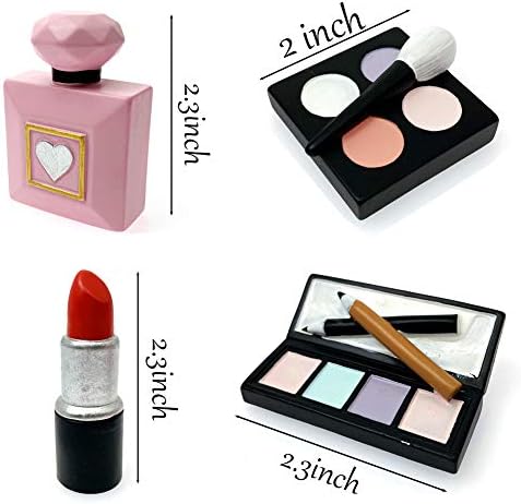 MEMOVAN Makeup Cake Topper 4 Pack Non-Edible