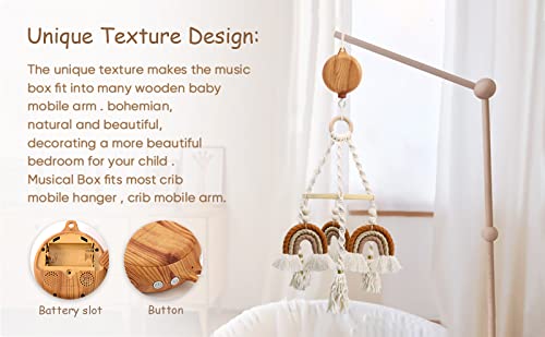 Baby Mobile Rotary Music Box with Imitation Wood