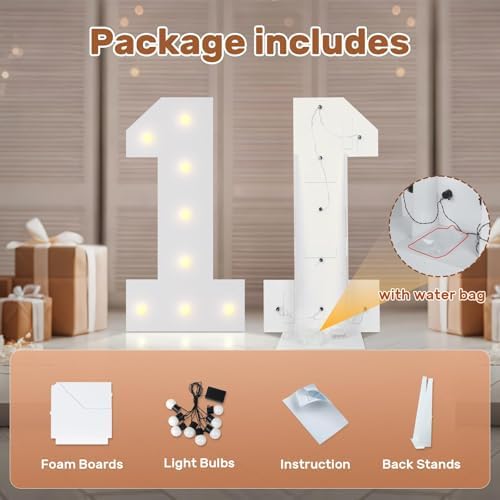 Bugame 3FT Light Up Letter O for Party Decor