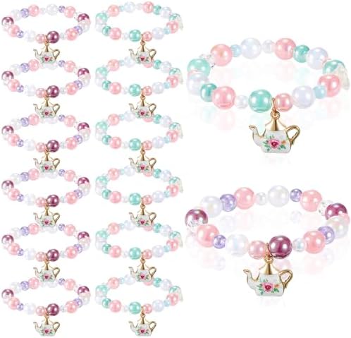 Ecally 12 Pcs Tea Party Favors Bracelet Set