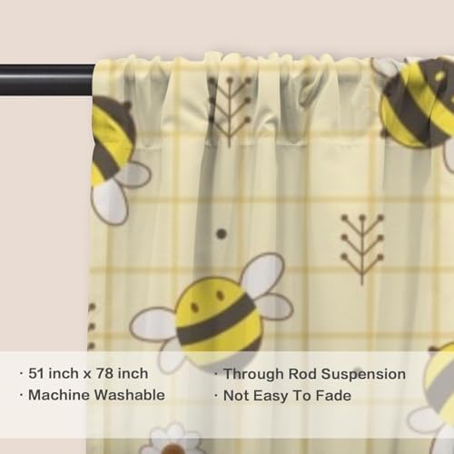 Susiyo Cartoon Cute Bee Door Curtain - 51x72 Inch Foldable