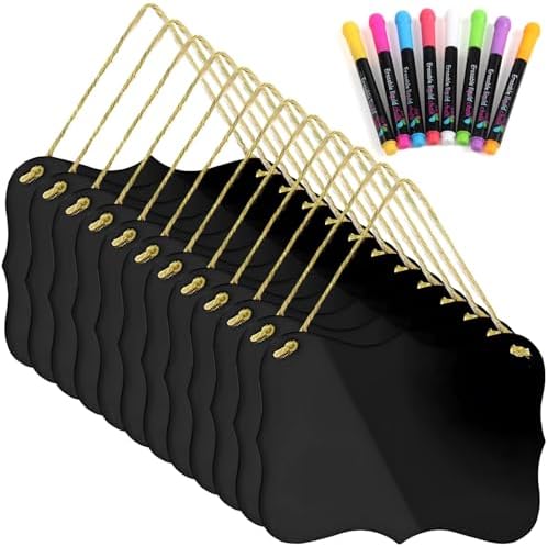 12 Pcs Mini Chalkboard Set with 8 Liquid Chalk Markers