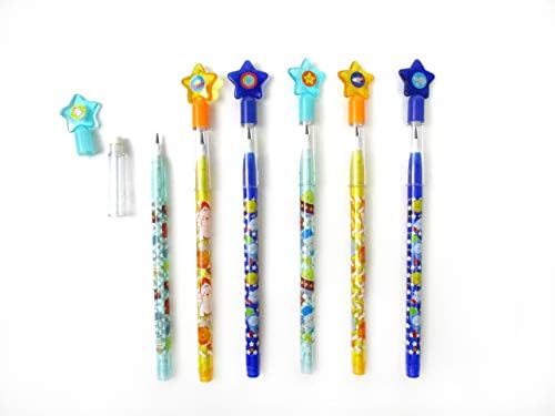 TINYMILLS 24 Pcs Space Rocket Pencil Set with Erasers
