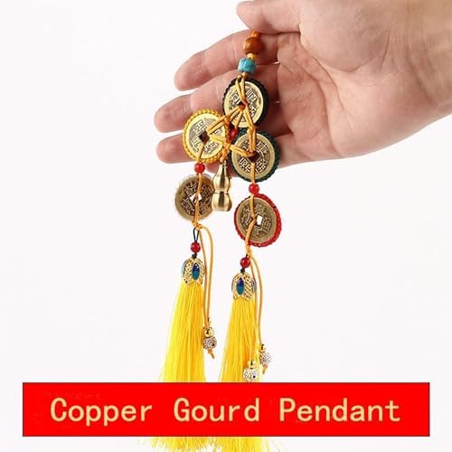 Sonjade Feng Shui Coin Decor Lucky Brass Gourd Pendant