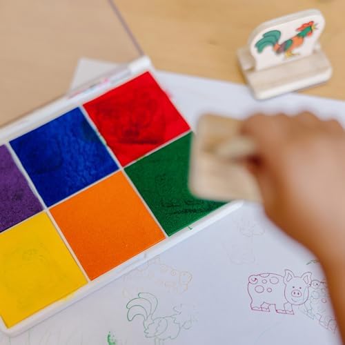Melissa Doug Rainbow Stamp Pad with 6 Washable Inks