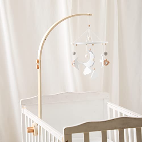 Wooden Crib Mobile Arm with Curved Design